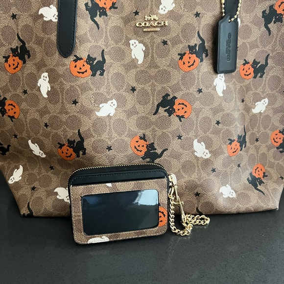 Coach Brown Tote with Halloween Motifs - Picture 2 of 6